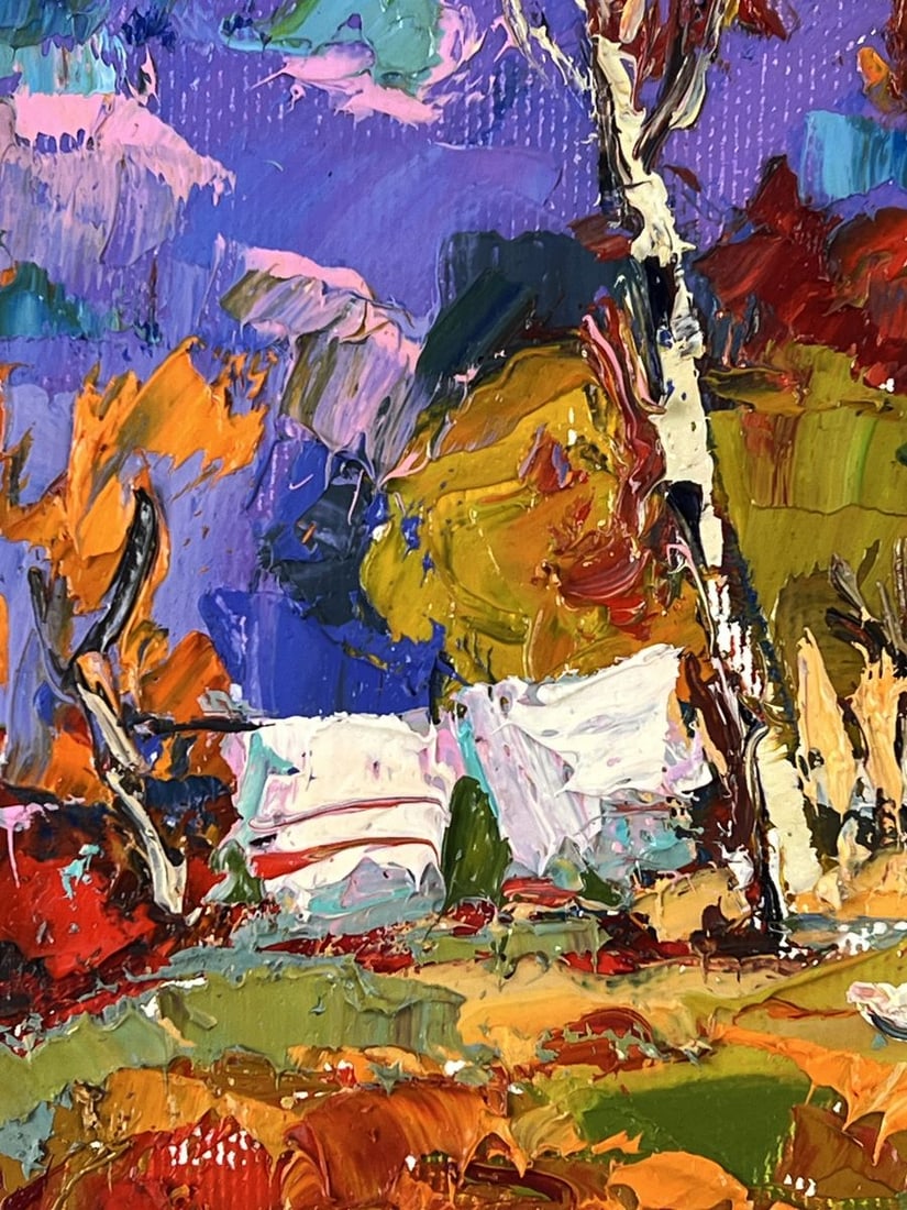 Oil painting In the Yard in the Village Oksana Ivanyuk - 6