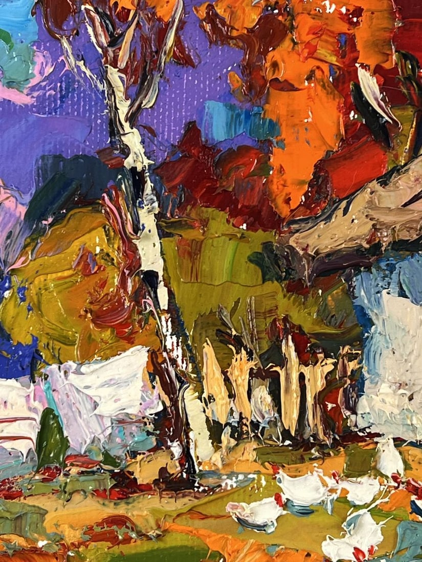 Oil painting In the Yard in the Village Oksana Ivanyuk - 8
