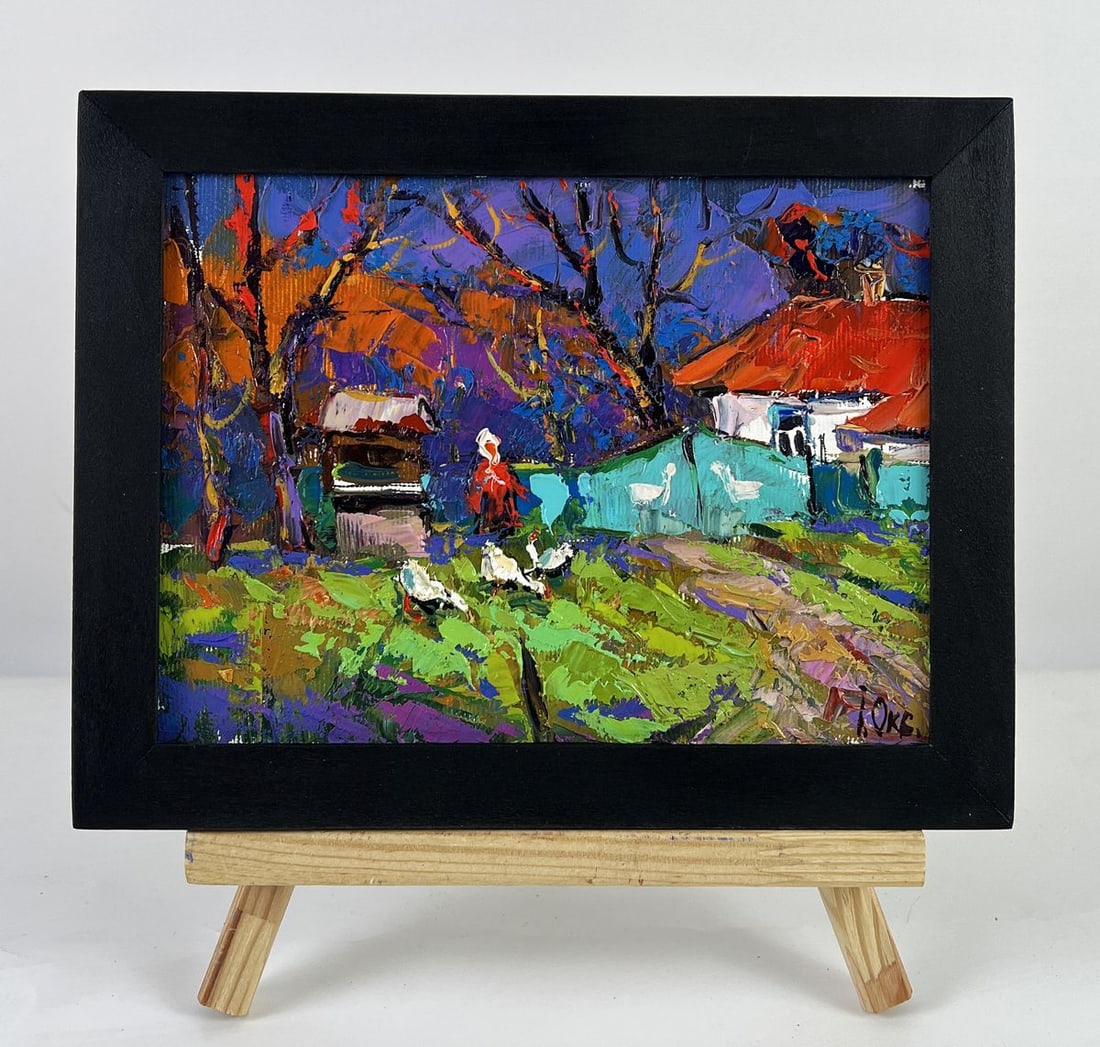 Oil painting Warm Ray in the Village Oksana Ivanyuk: Title: Oil painting Warm Ray in the Village Oksana Ivanyuk Description: AAA6618 *** ABOUT THIS PAINTING *** * TITLE: "Warm Ray in the Village" * ARTISTS: Oksana Ivanyuk * SIZE: 15x20 cm/5.90x7.87 inch