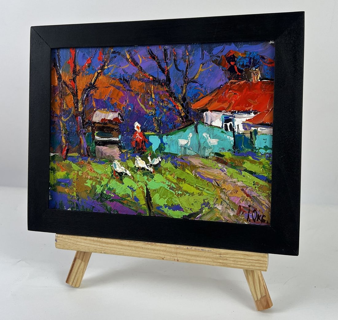 Oil painting Warm Ray in the Village Oksana Ivanyuk - 2
