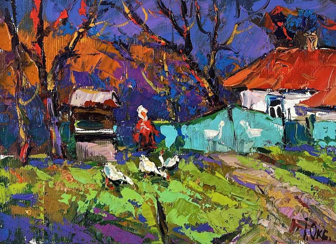 Oil painting Warm Ray in the Village Oksana Ivanyuk - 3