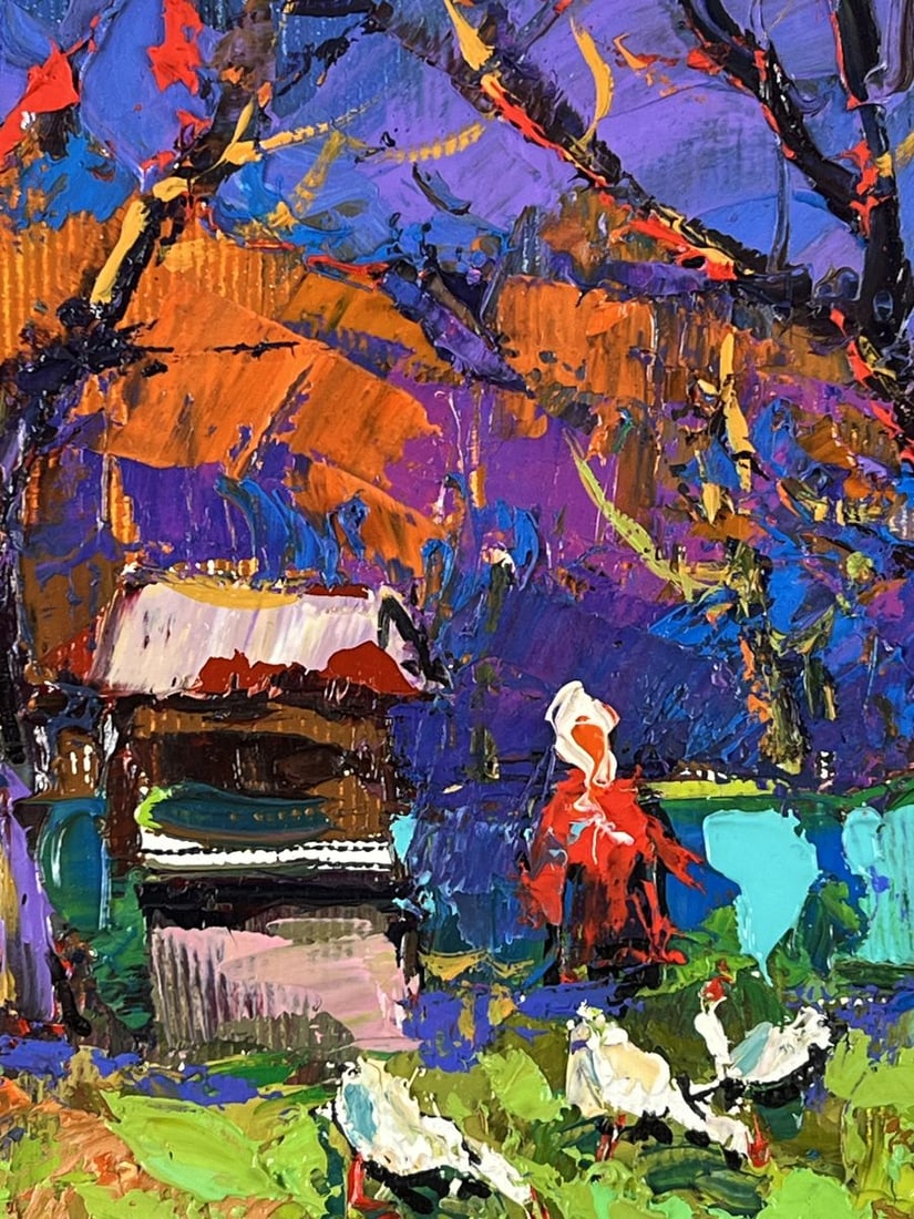 Oil painting Warm Ray in the Village Oksana Ivanyuk - 4