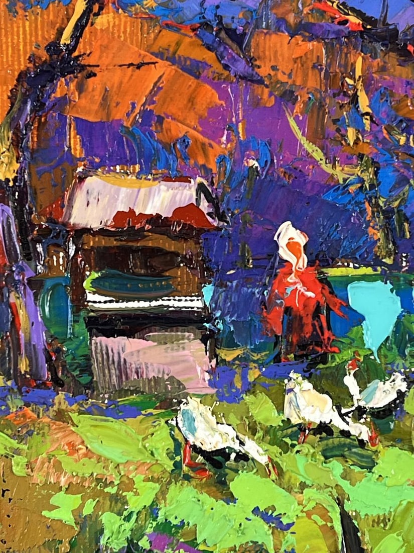 Oil painting Warm Ray in the Village Oksana Ivanyuk - 5