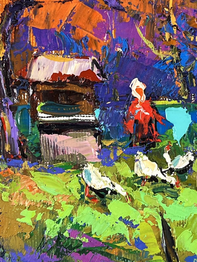 Oil painting Warm Ray in the Village Oksana Ivanyuk - 6