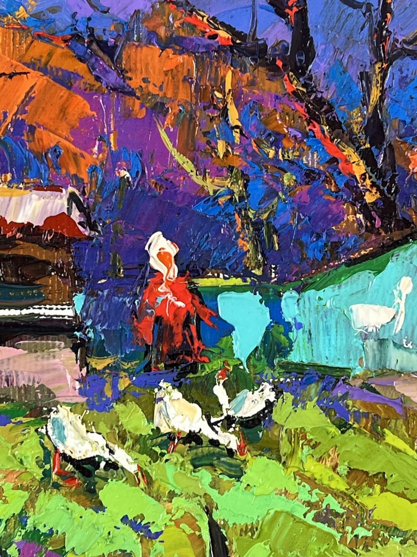 Oil painting Warm Ray in the Village Oksana Ivanyuk - 7