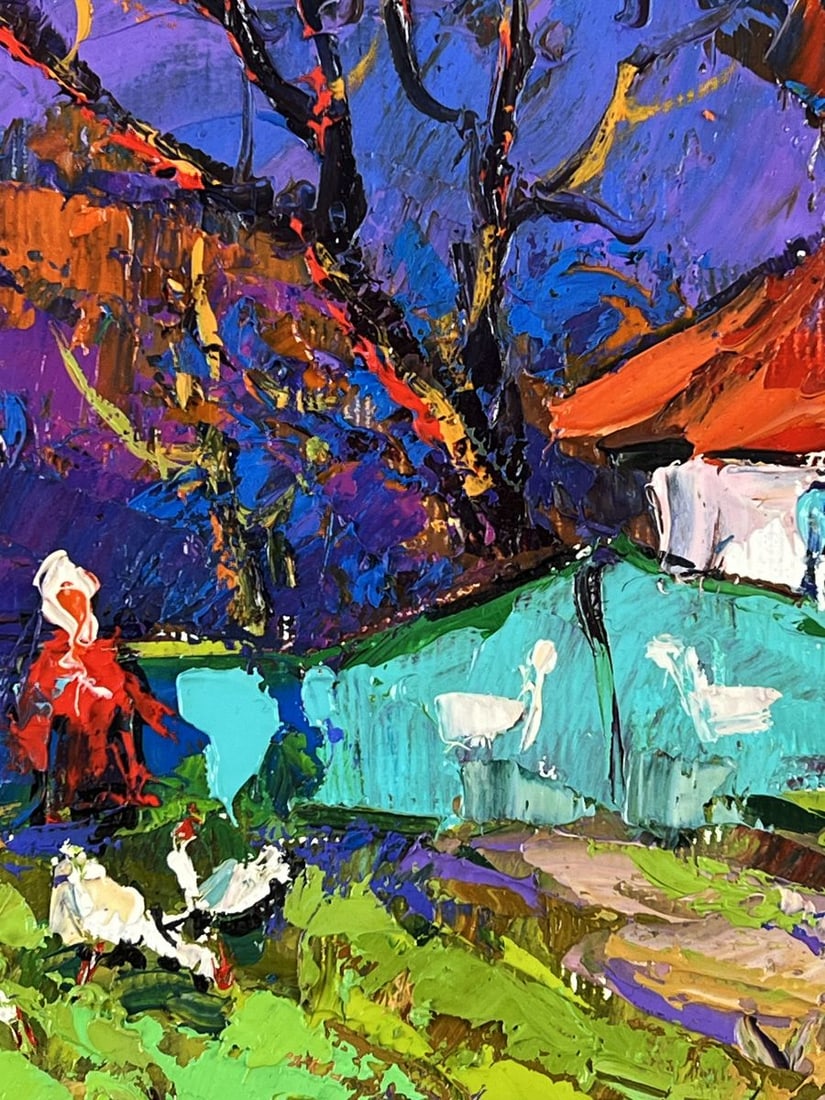 Oil painting Warm Ray in the Village Oksana Ivanyuk - 9