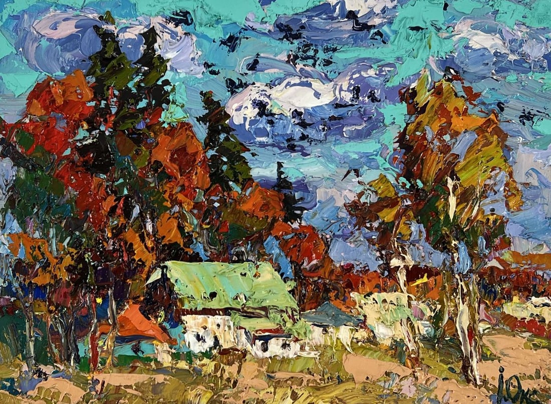 Oil painting Autumn in the Village Oksana Ivanyuk - 3
