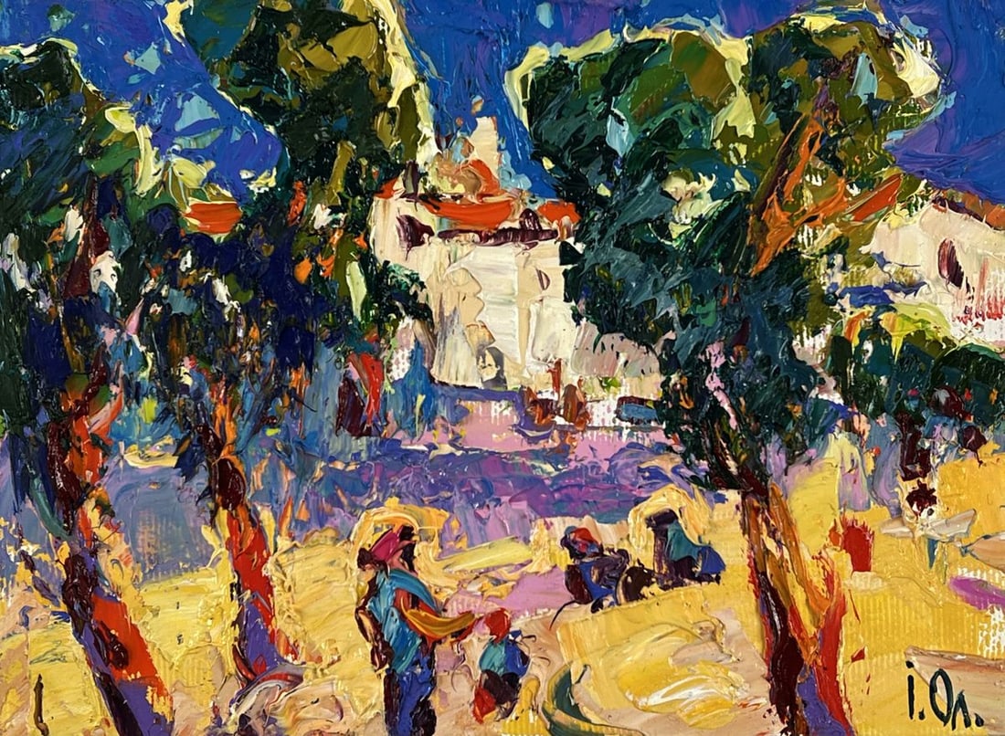 Oil painting Alley Park in the City Oleksiy Ivanyuk - 3