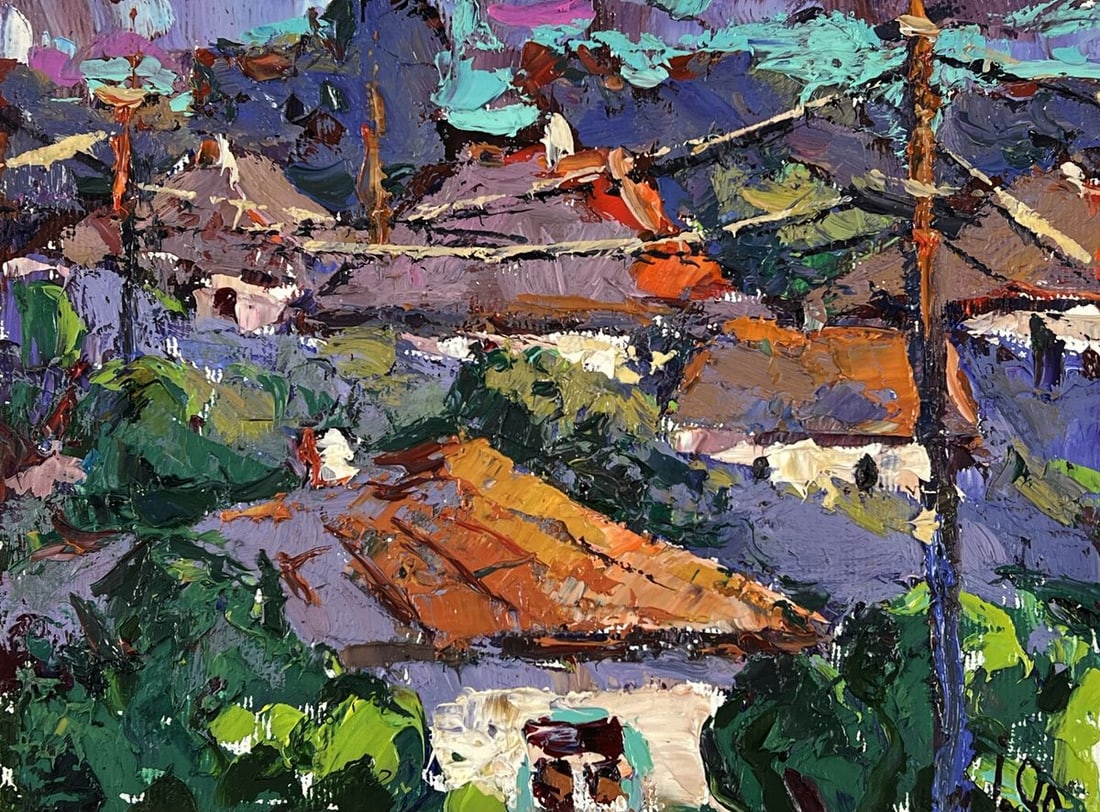 Oil painting Evening Over the Rooftops Oleksiy Ivanyuk - 3