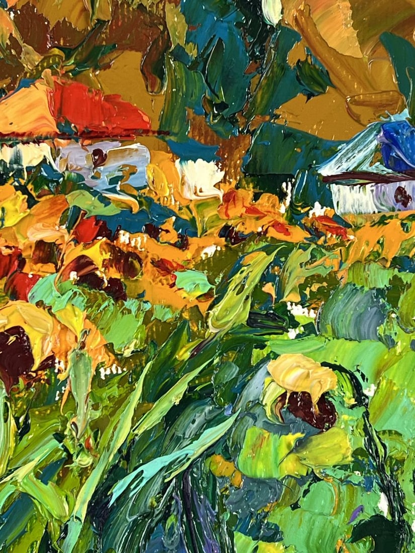 Oil painting Sunflower Field in the Village Oleksiy Ivanyuk - 10