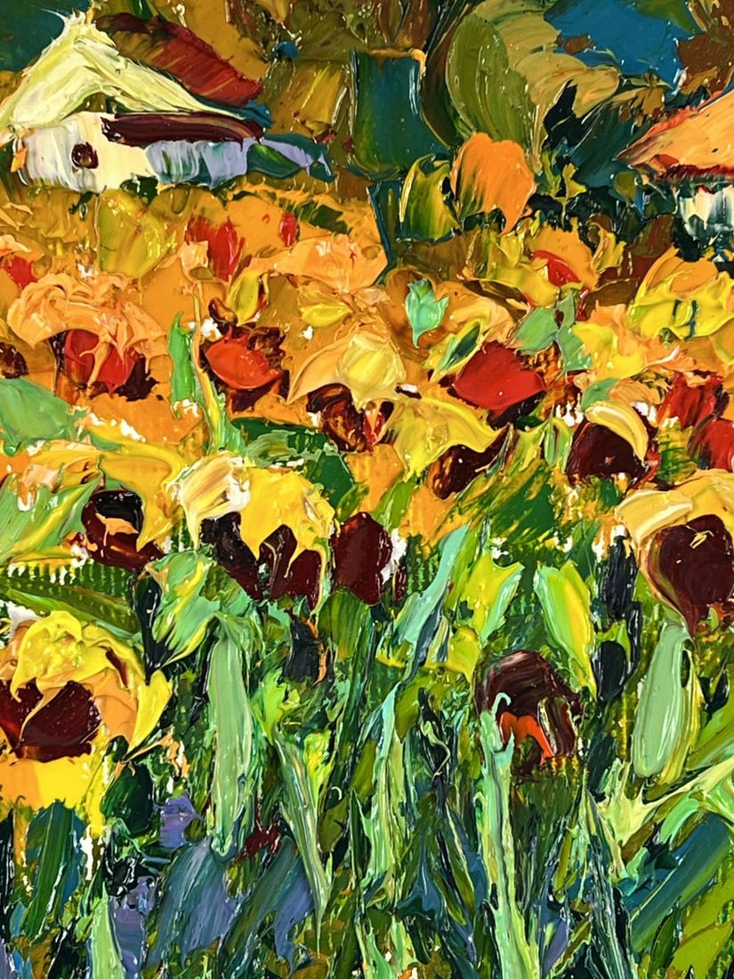 Oil painting Sunflower Field in the Village Oleksiy Ivanyuk - 5