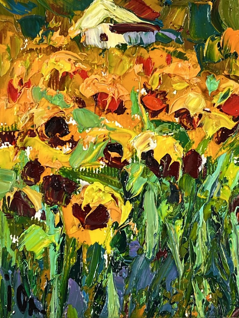 Oil painting Sunflower Field in the Village Oleksiy Ivanyuk - 6
