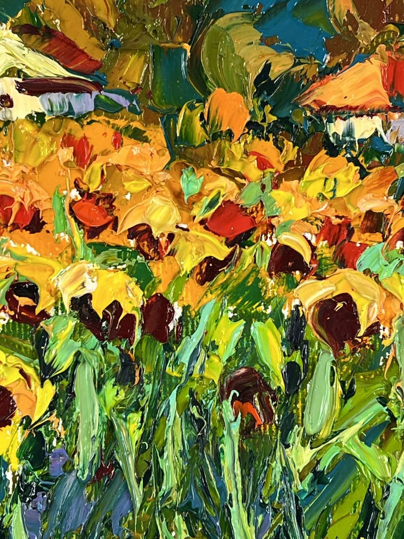 Oil painting Sunflower Field in the Village Oleksiy Ivanyuk - 7