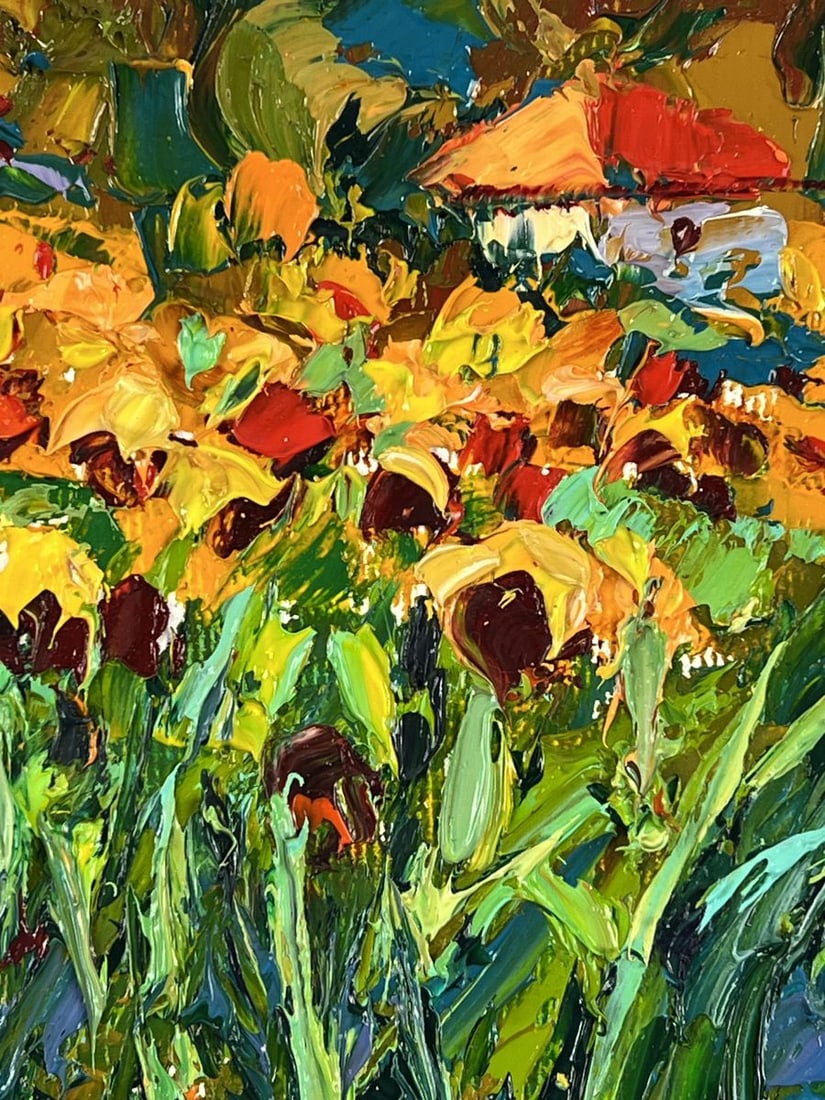 Oil painting Sunflower Field in the Village Oleksiy Ivanyuk - 8