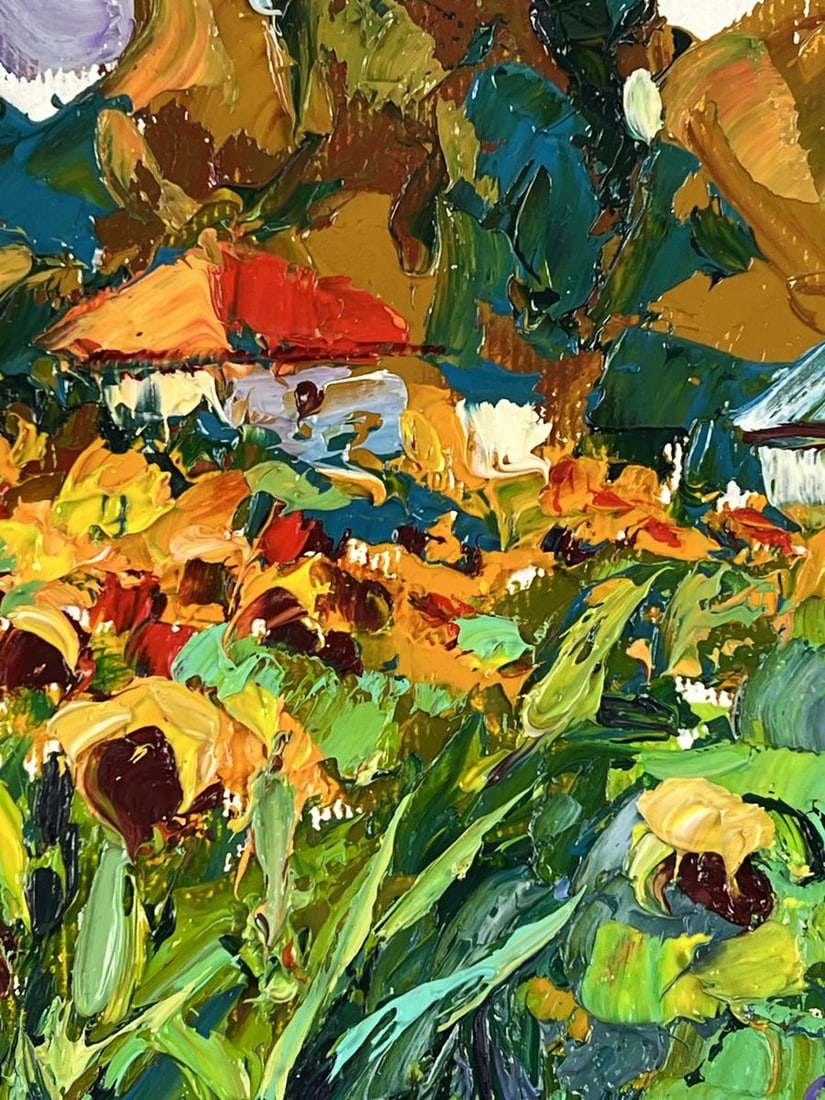 Oil painting Sunflower Field in the Village Oleksiy Ivanyuk - 9