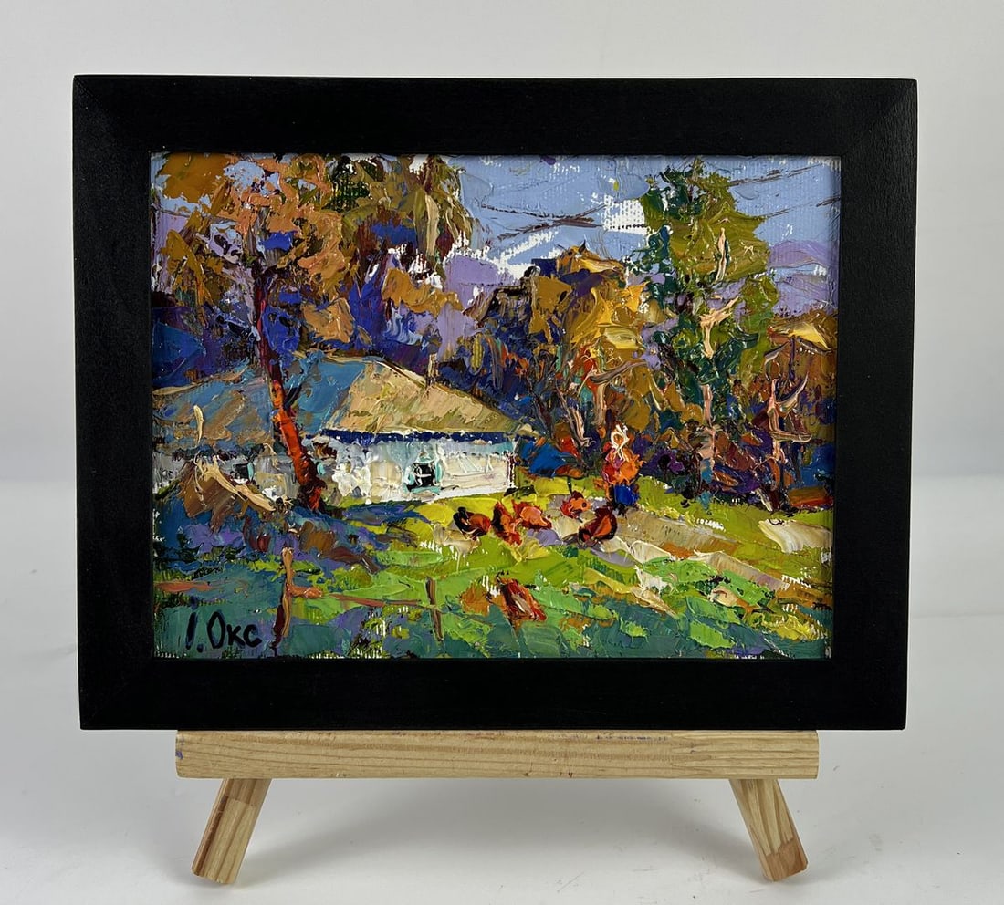 Oil painting Sunny Day in the Village Oksana Ivanyuk: Title: Oil painting Sunny Day in the Village Oksana Ivanyuk Description: AAA6627 *** ABOUT THIS PAINTING *** * TITLE: "Sunny Day in the Village" * ARTISTS: Oksana Ivanyuk * SIZE: 15x20 cm/5.90x7.87