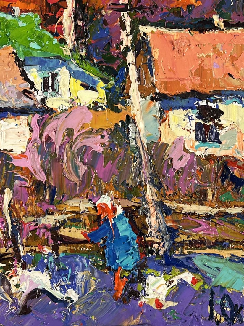 Oil painting A Warm Day Among the Houses Oksana Ivanyuk - 10