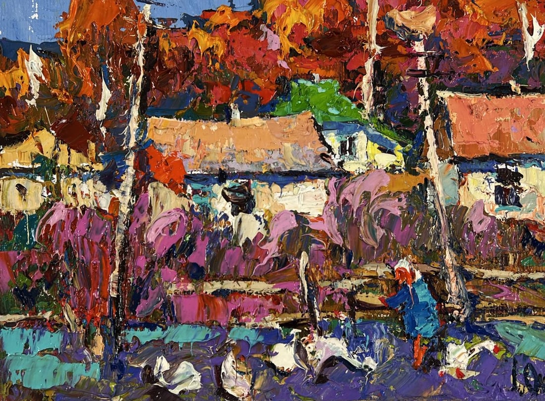 Oil painting A Warm Day Among the Houses Oksana Ivanyuk - 3