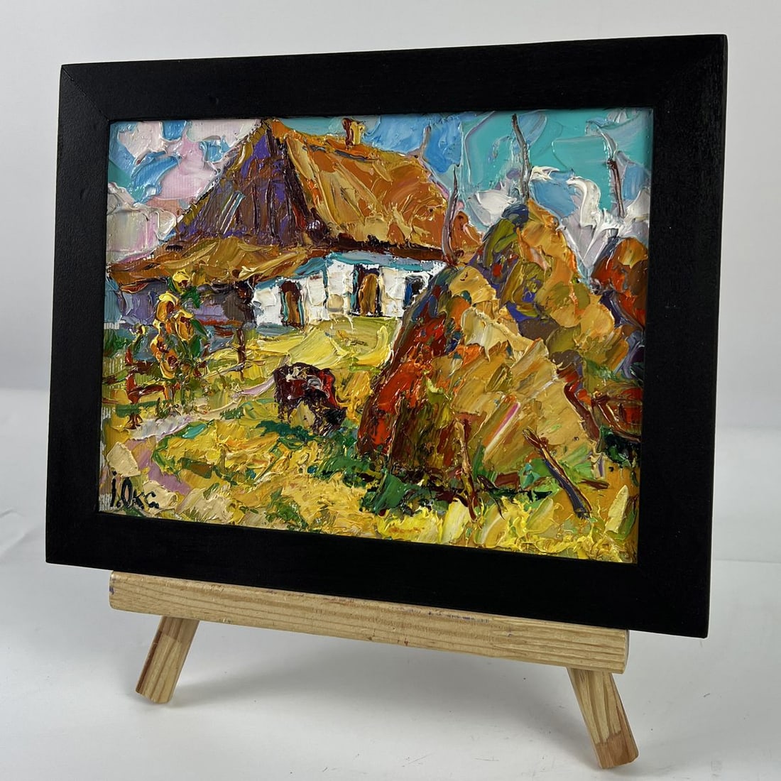 Oil painting The Sun Came Out Over the Village Oksana Ivanyuk - 2