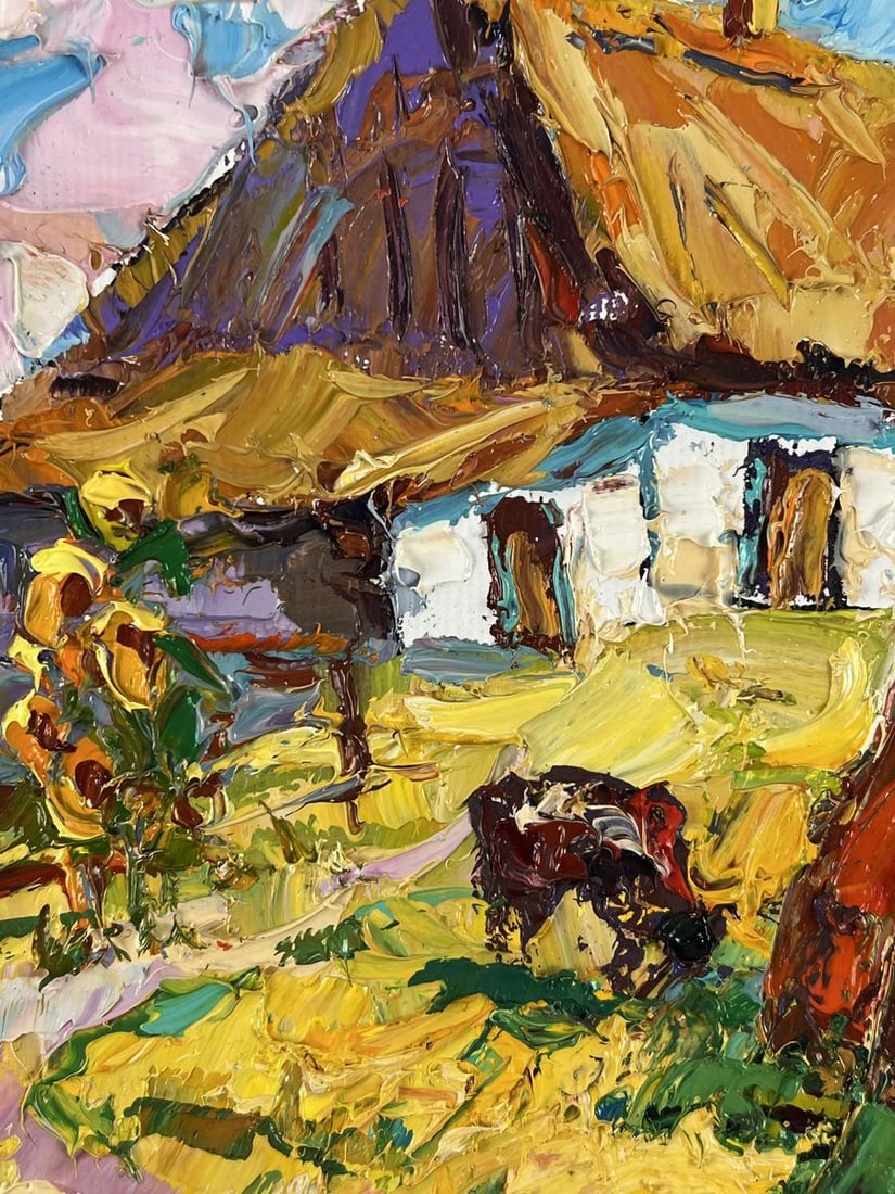 Oil painting The Sun Came Out Over the Village Oksana Ivanyuk - 4