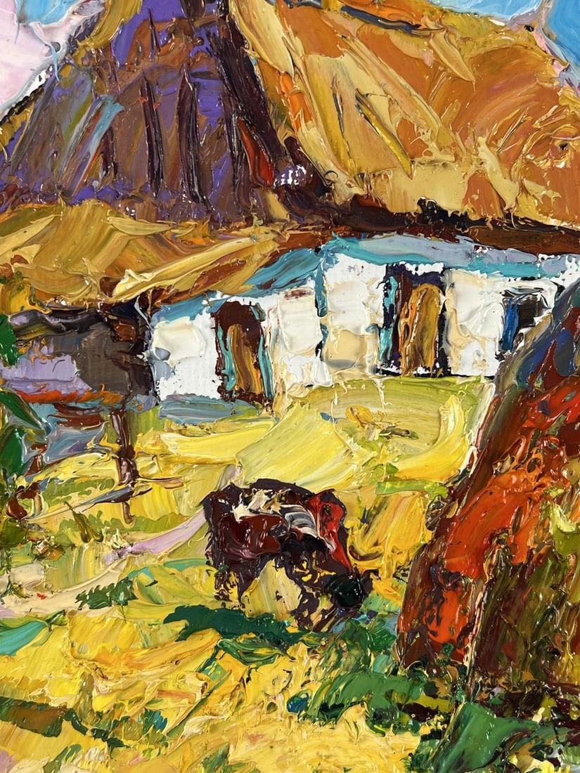 Oil painting The Sun Came Out Over the Village Oksana Ivanyuk - 7