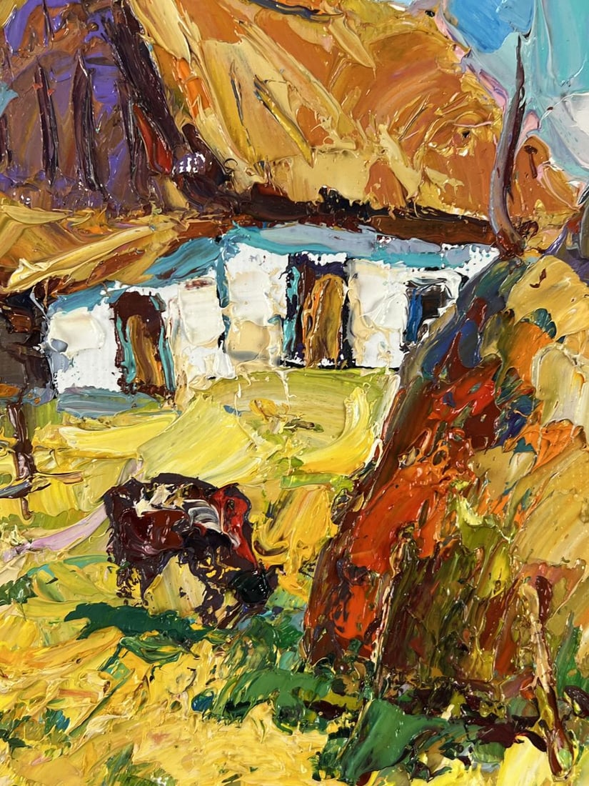 Oil painting The Sun Came Out Over the Village Oksana Ivanyuk - 8