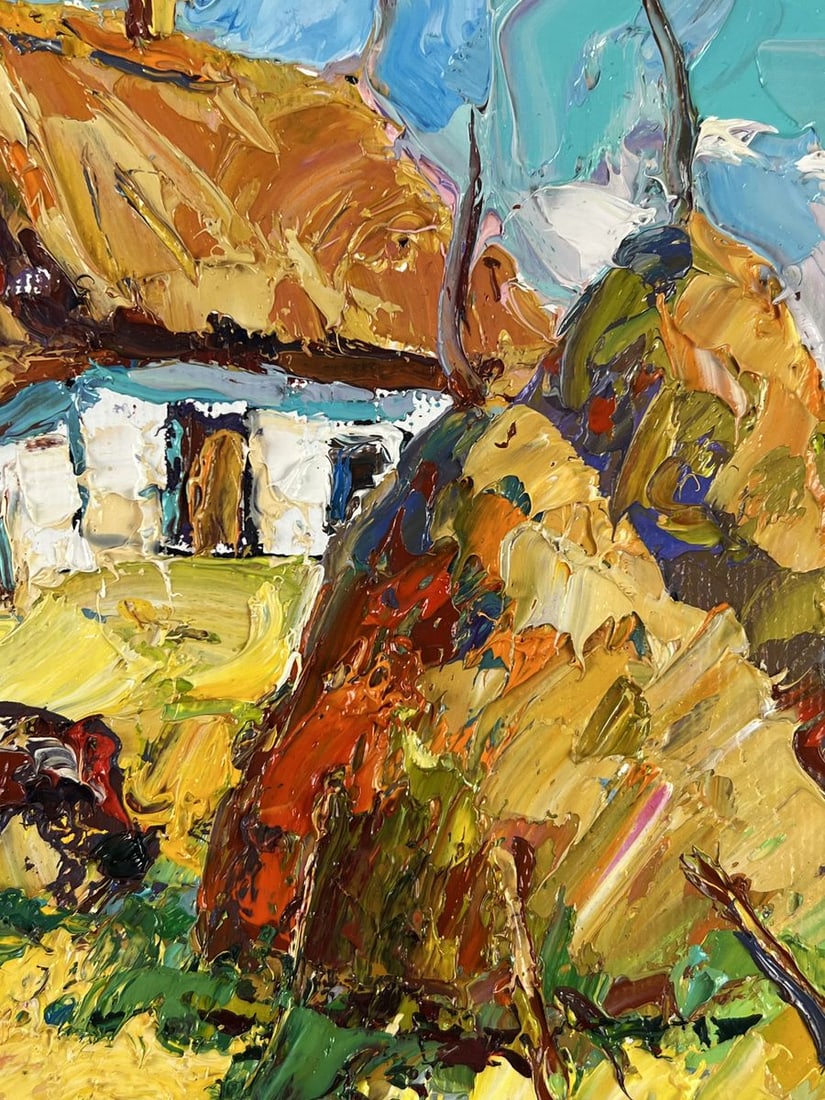 Oil painting The Sun Came Out Over the Village Oksana Ivanyuk - 9