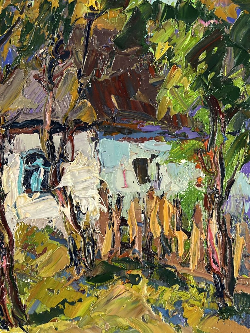 Oil painting Near the Yard of a House in a Village Oksana Ivanyuk - 10