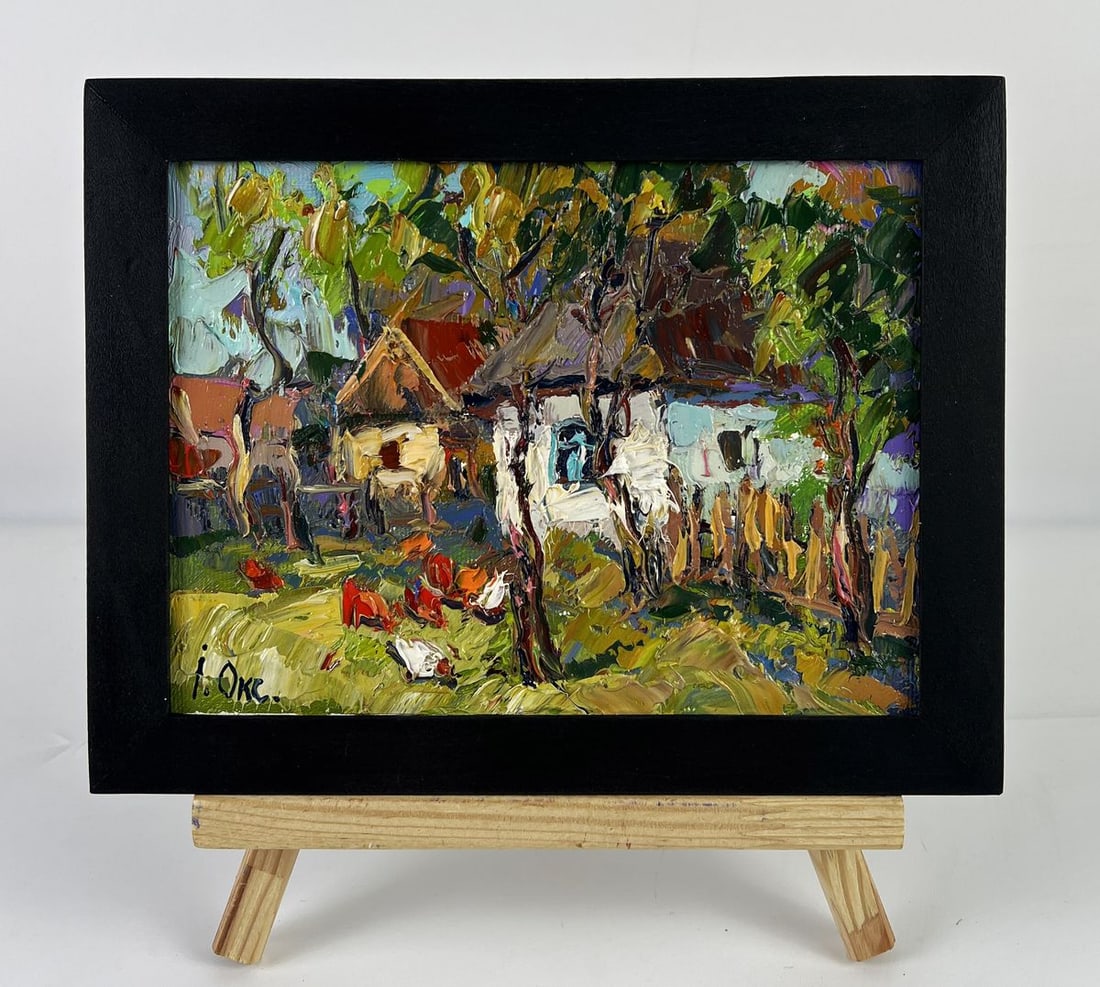 Oil painting Near the Yard of a House in a Village Oksana Ivanyuk: Title: Oil painting Near the Yard of a House in a Village Oksana Ivanyuk Description: AAA6634 *** ABOUT THIS PAINTING *** * TITLE: "Near the Yard of a House in a Village" * ARTISTS: Oksana Ivanyuk * S