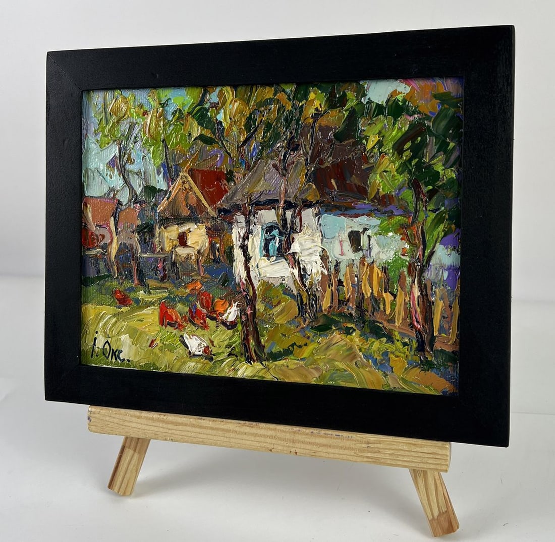 Oil painting Near the Yard of a House in a Village Oksana Ivanyuk - 2