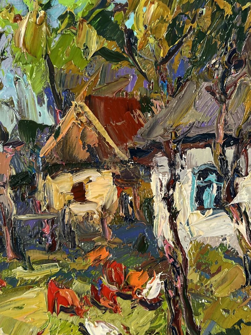 Oil painting Near the Yard of a House in a Village Oksana Ivanyuk - 4