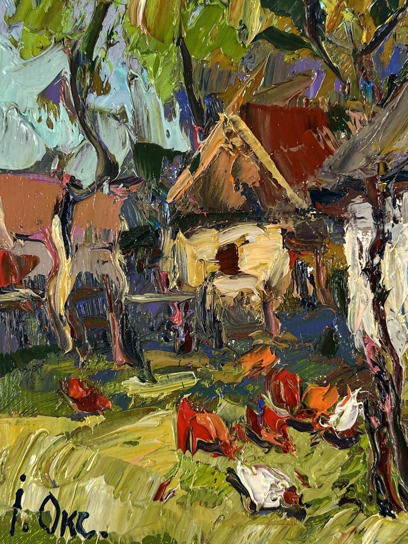 Oil painting Near the Yard of a House in a Village Oksana Ivanyuk - 5