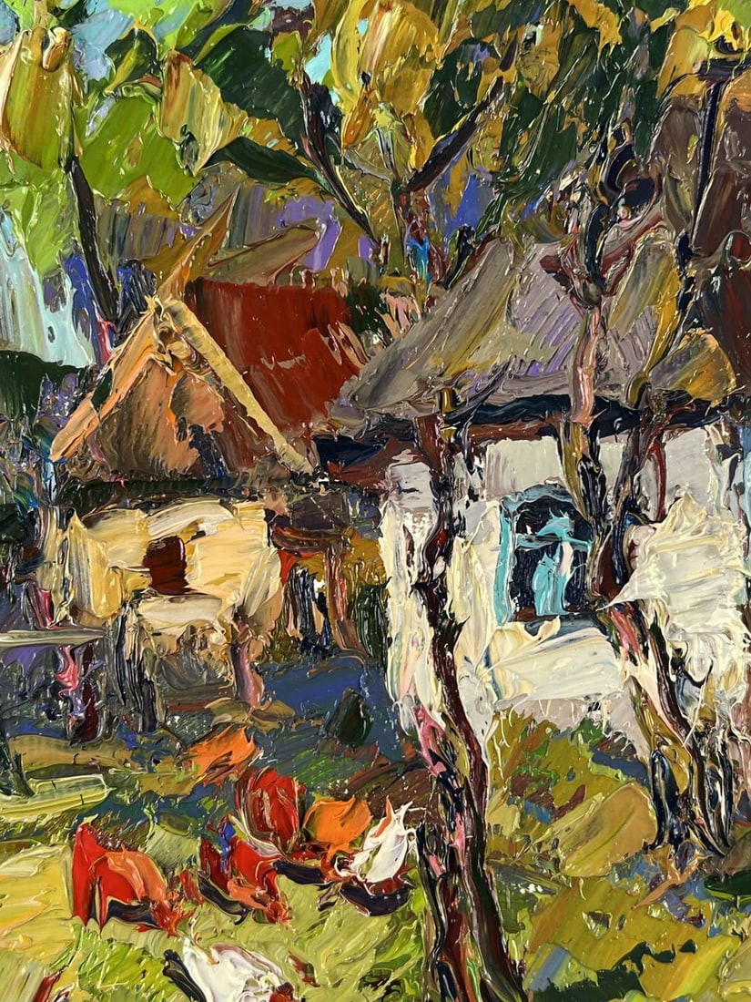 Oil painting Near the Yard of a House in a Village Oksana Ivanyuk - 6