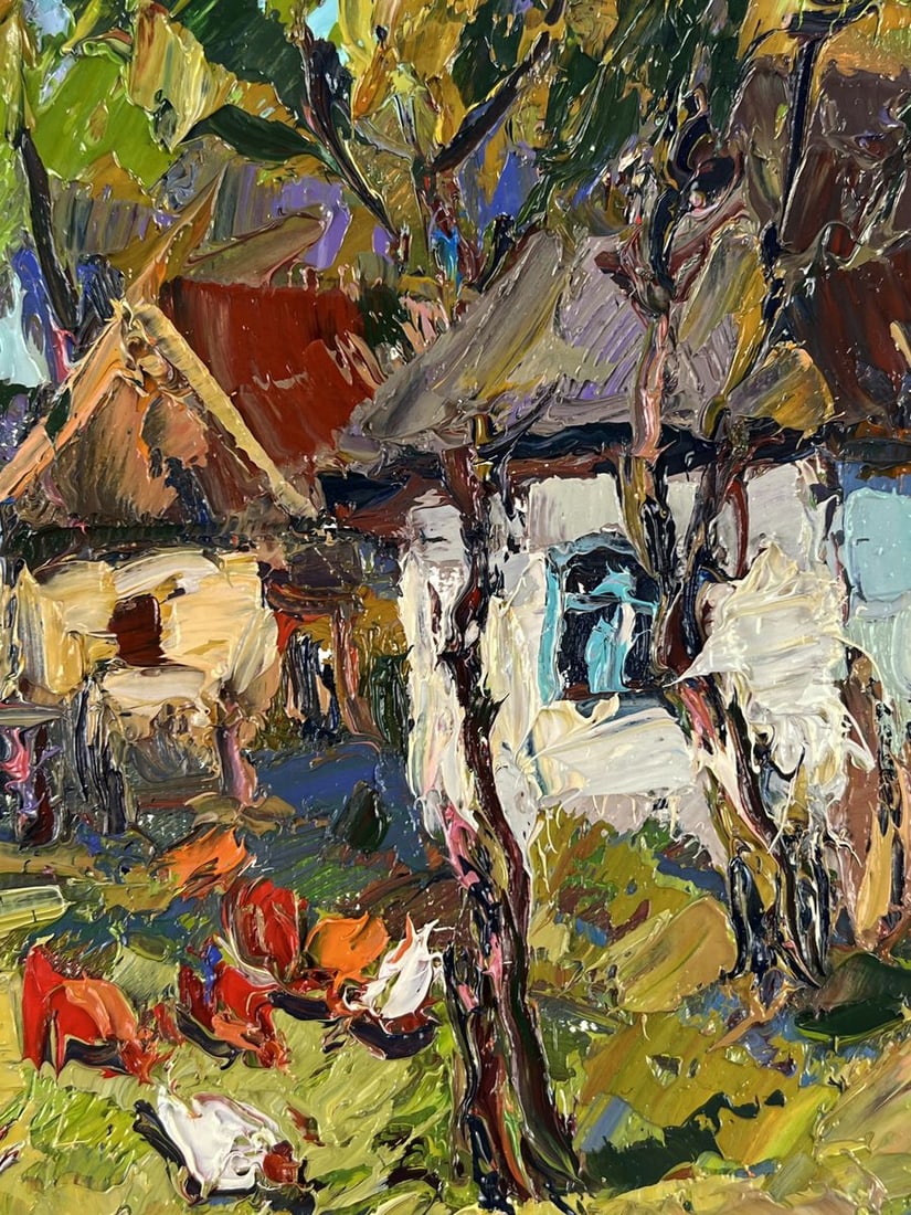 Oil painting Near the Yard of a House in a Village Oksana Ivanyuk - 7