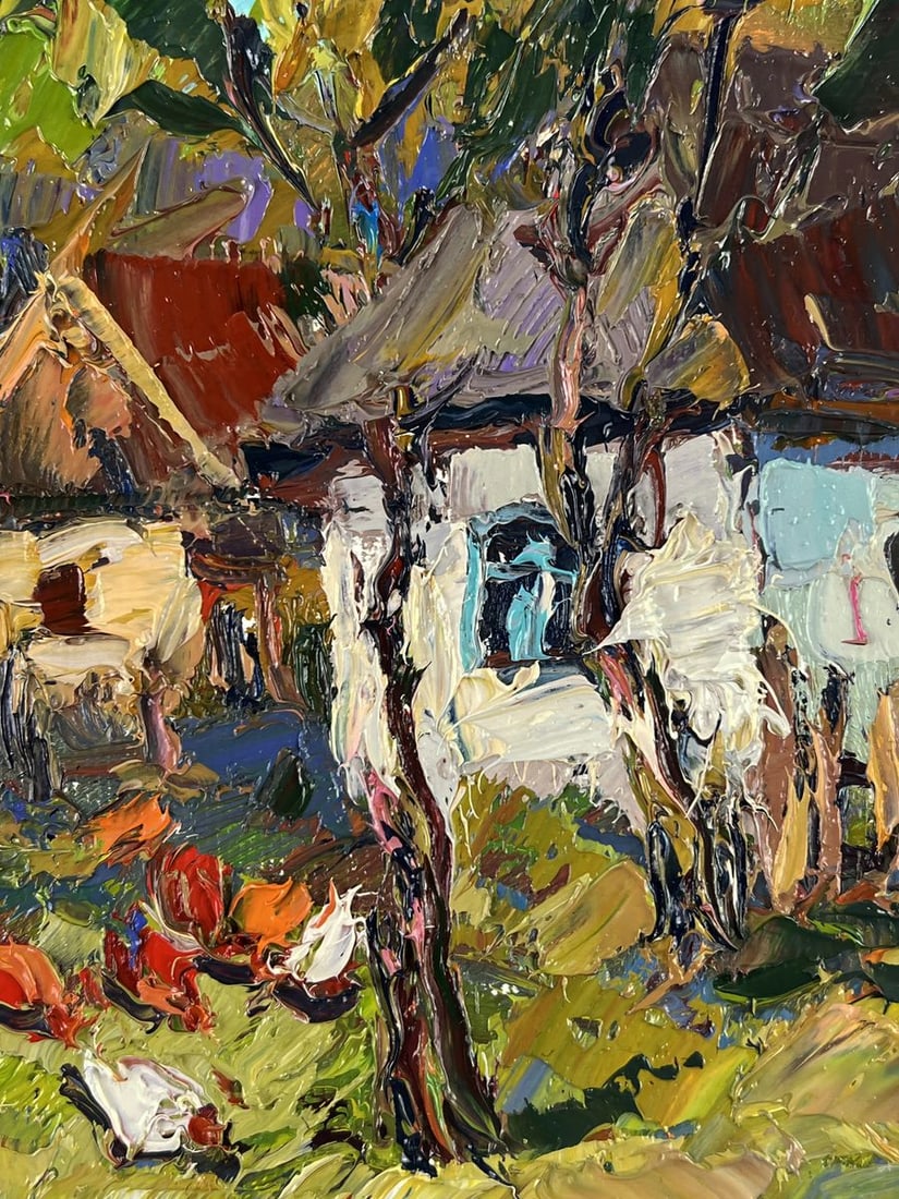 Oil painting Near the Yard of a House in a Village Oksana Ivanyuk - 8