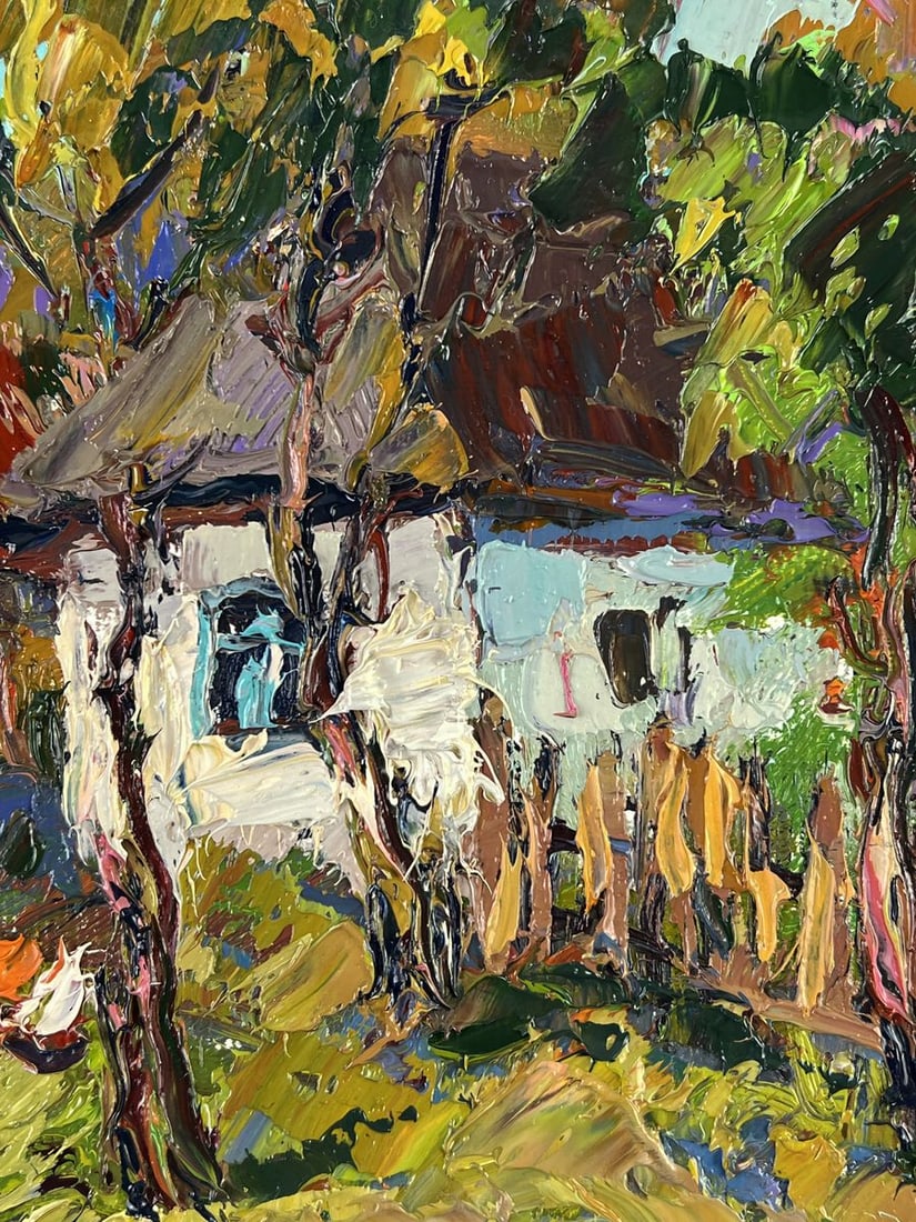 Oil painting Near the Yard of a House in a Village Oksana Ivanyuk - 9