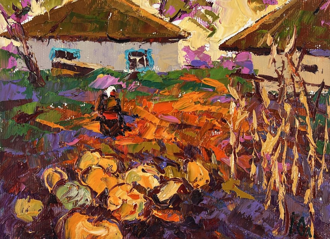 Oil painting Autumn Vegetable Gardens Oleksiy Ivanyuk - 3