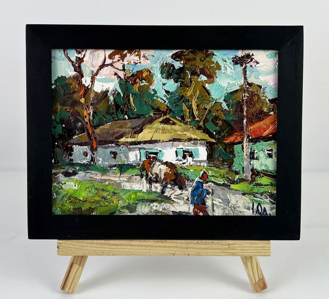 Oil painting A busy village street Oleksiy Ivanyuk (1 of 11)