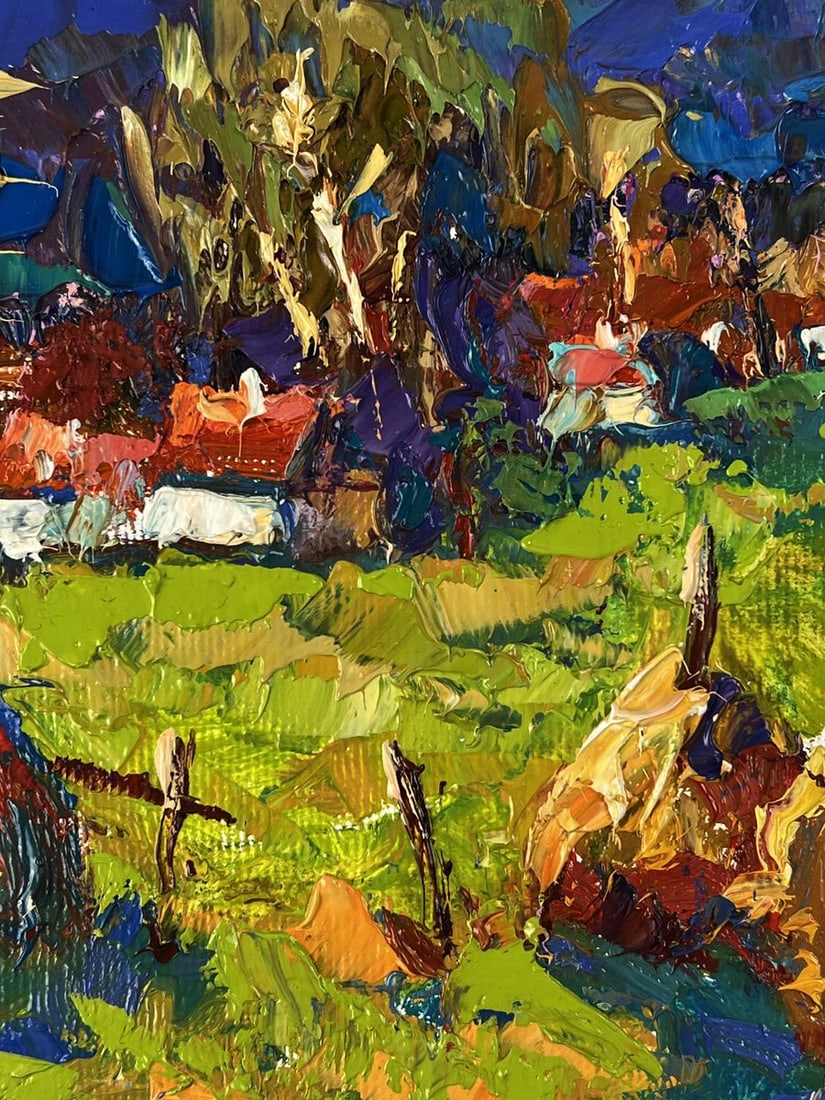 Oil painting Haystacks outside the village Oksana Ivanyuk - 4