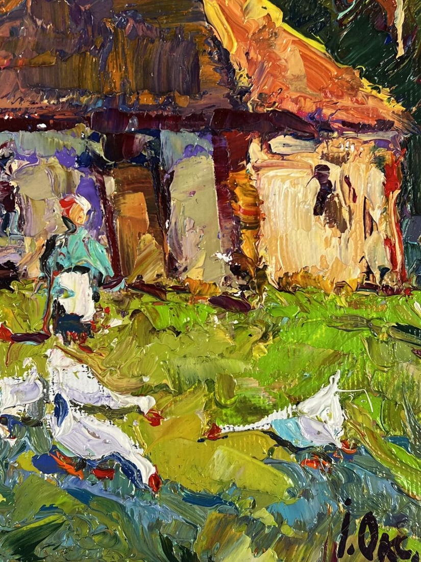 Oil painting Geese in the Yard Oksana Ivanyuk - 10