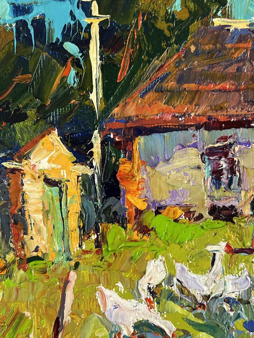 Oil painting Geese in the Yard Oksana Ivanyuk - 4