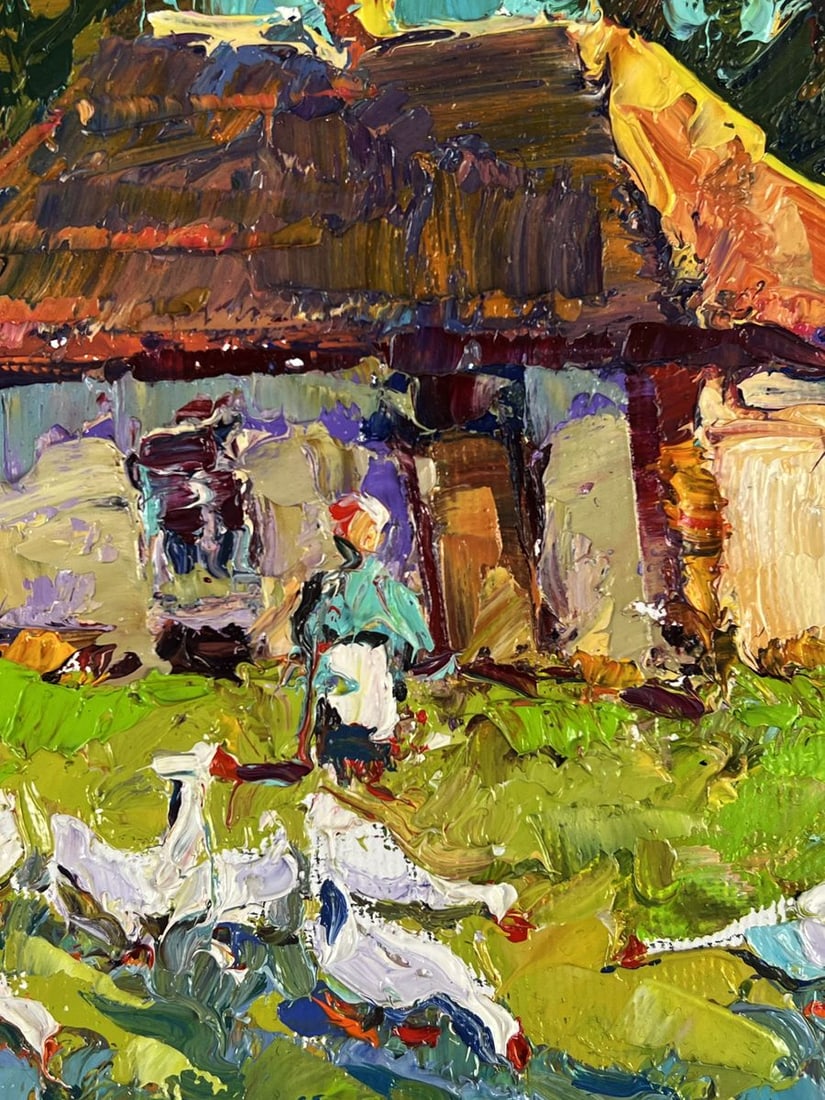 Oil painting Geese in the Yard Oksana Ivanyuk - 8