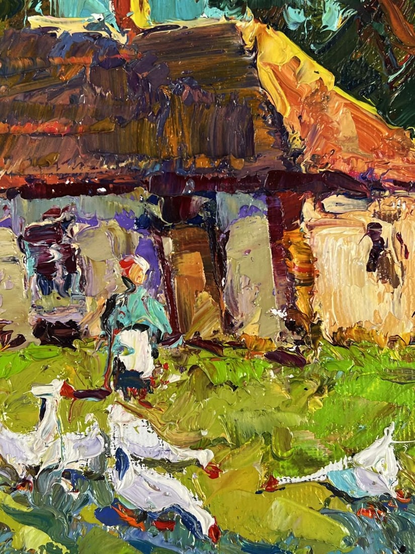 Oil painting Geese in the Yard Oksana Ivanyuk - 9
