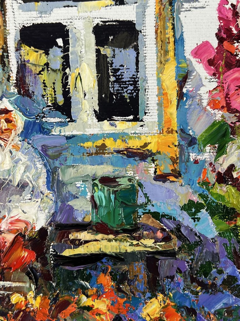 Oil painting Flower garden near the house Oksana Ivanyuk - 9