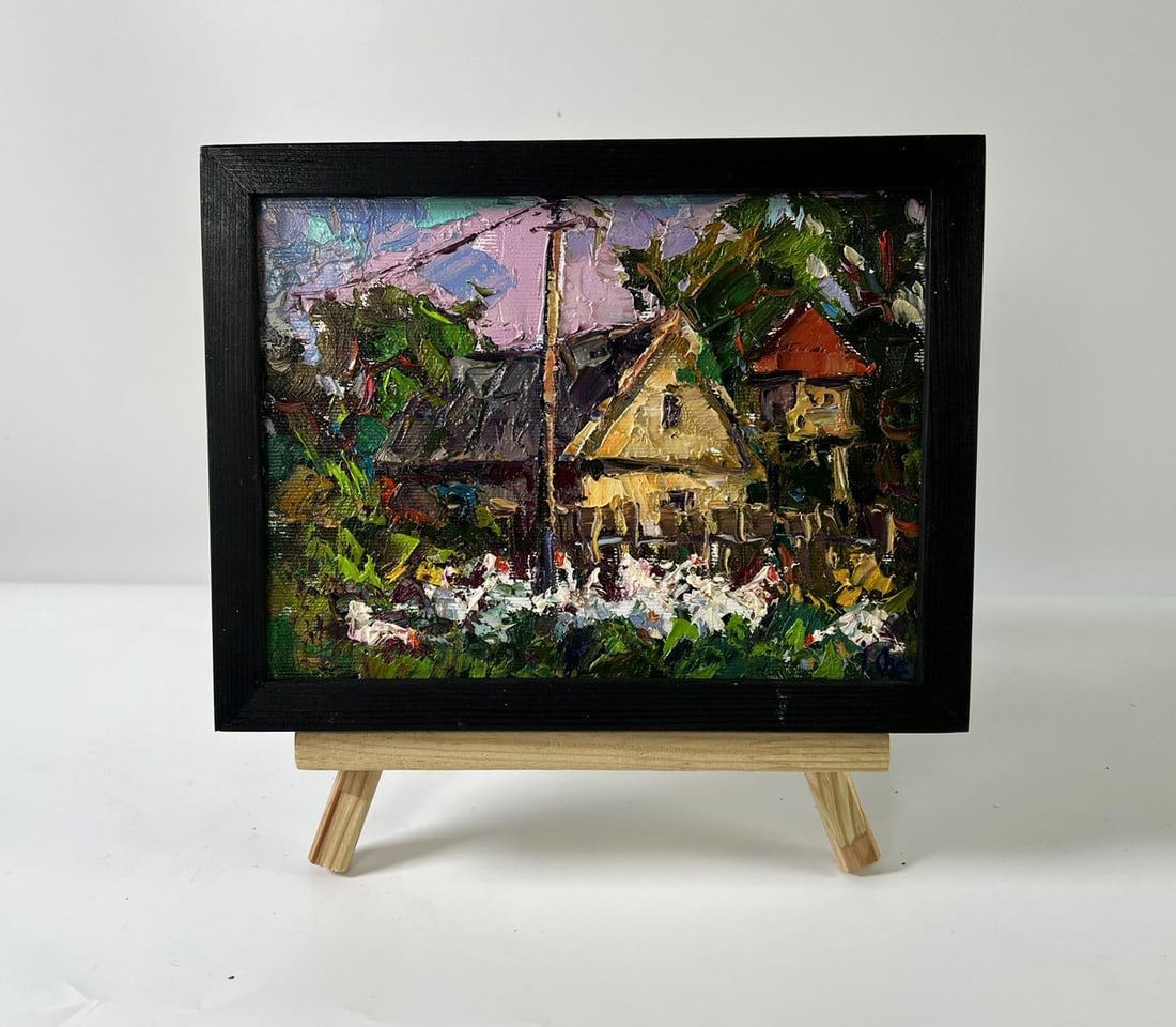 Oil painting Evening house Oksana Ivanyuk: Title: Oil painting Evening house Oksana Ivanyuk Description: AAA5917 *** ABOUT THIS PAINTING *** * TITLE: "Evening house" * ARTISTS: Oksana Ivanyuk * SIZE: 15x20 cm/5.90x7.87 inches' * MEDIUM: oil, c
