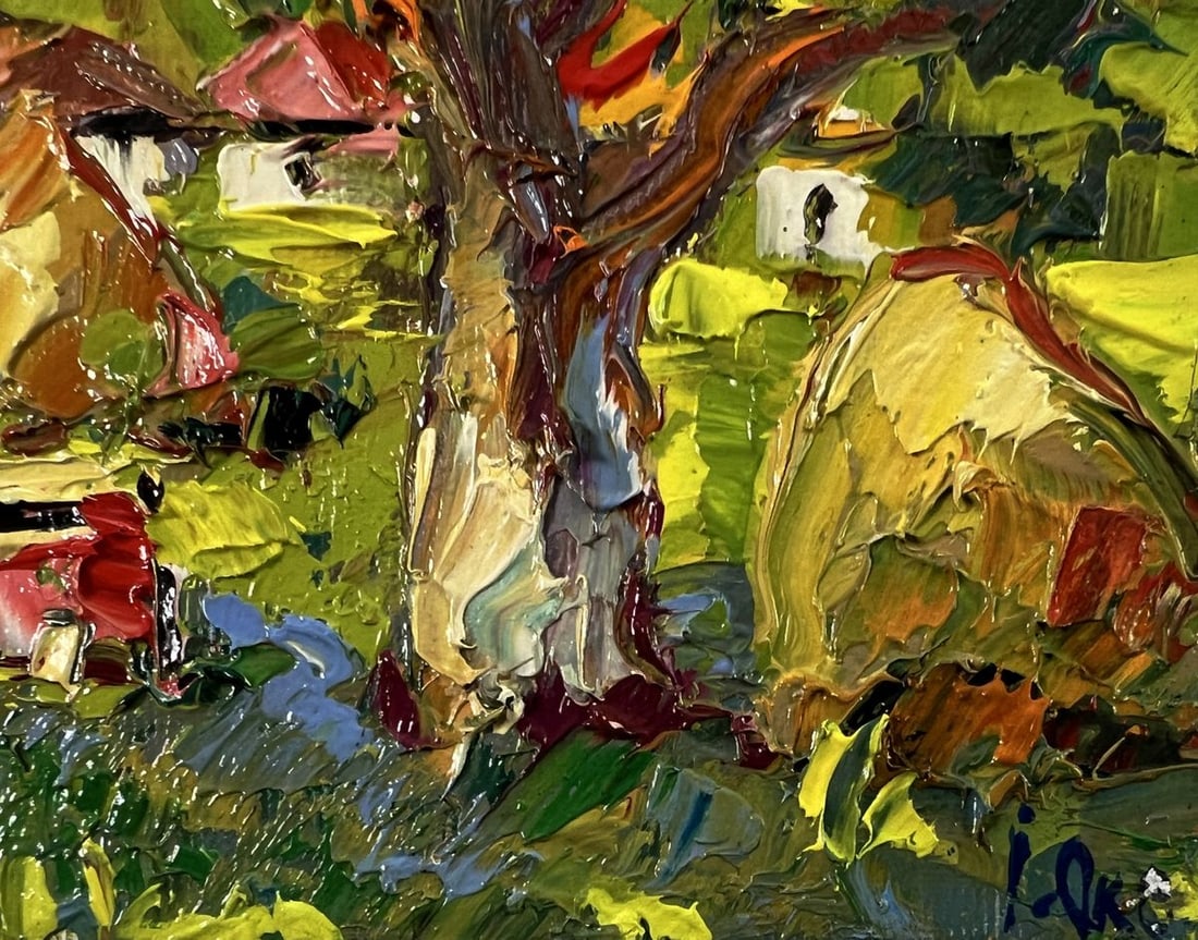 Oil painting A village yard with an apiary Oksana Ivanyuk - 5