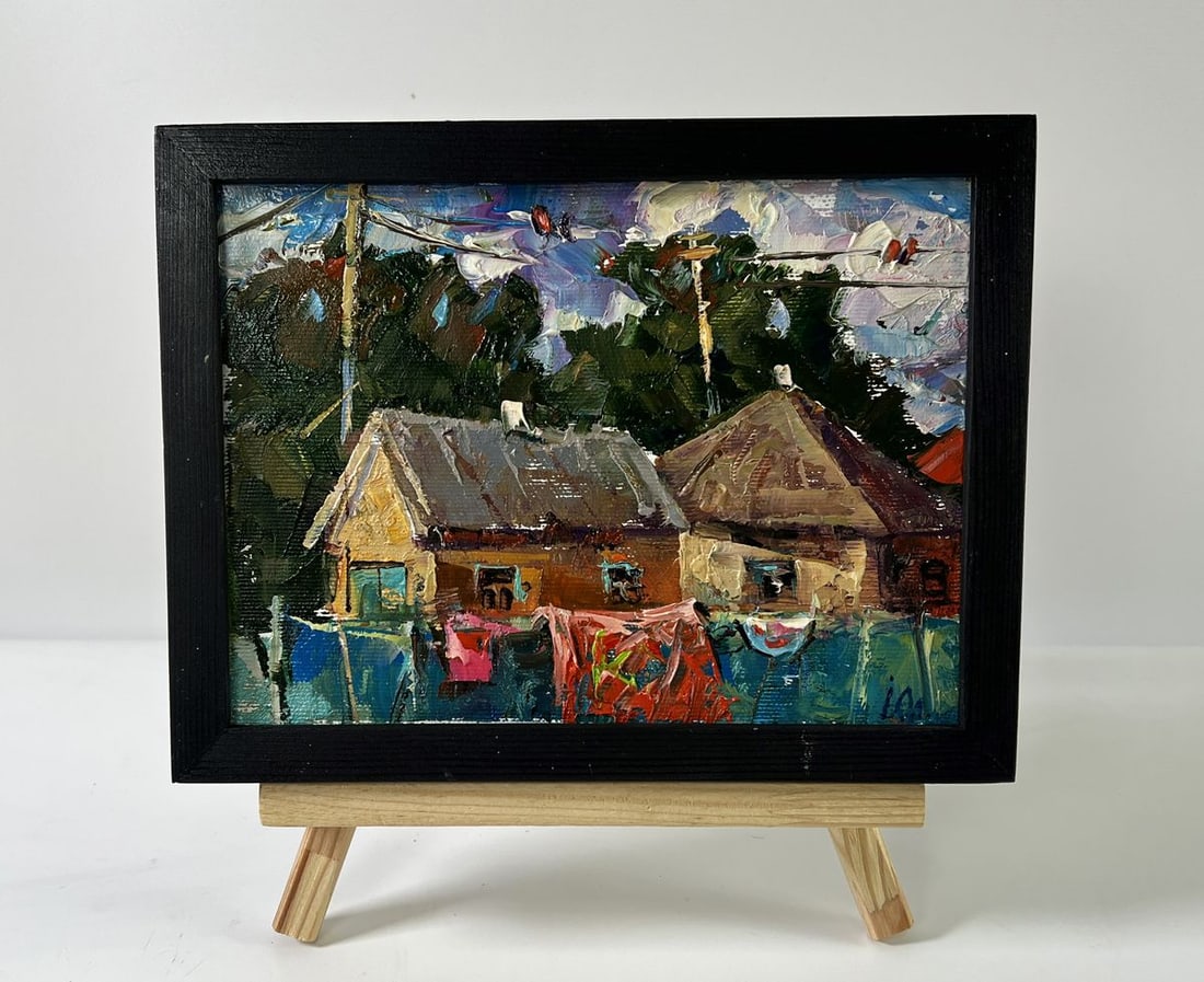 Oil painting Village street Oleksiy Ivanyuk: Title: Oil painting Village street Oleksiy Ivanyuk Description: AAA5947 *** ABOUT THIS PAINTING *** * TITLE: "Village street" * ARTISTS: Oleksiy Ivanyuk * SIZE: 15x20 cm/5.90x7.87 inches' * MEDIUM: