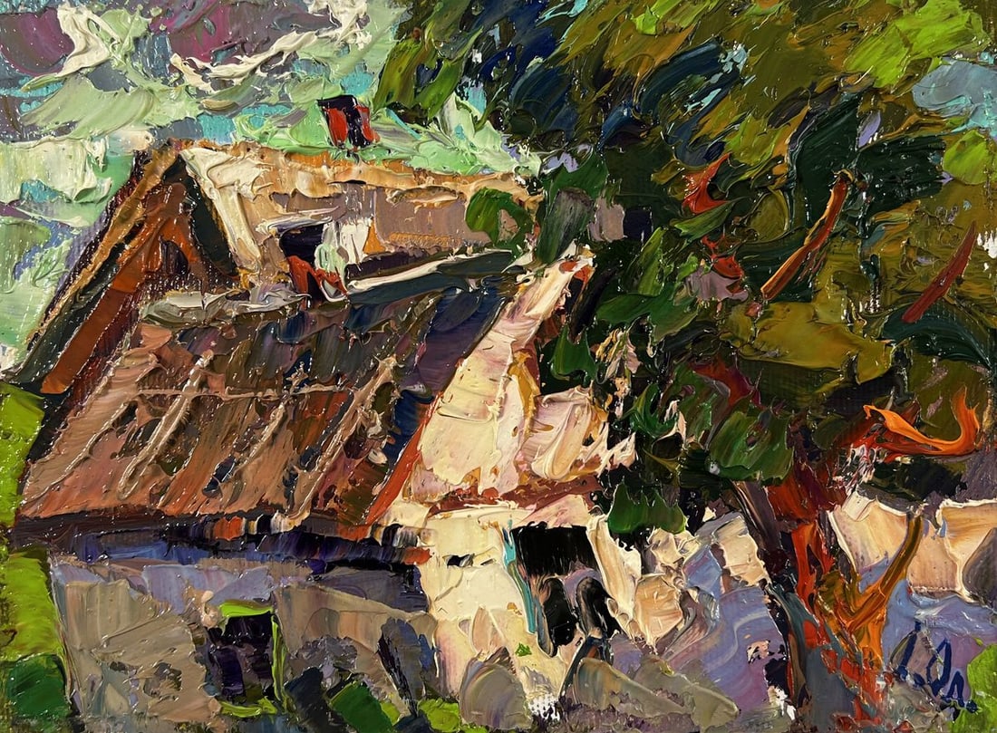Oil painting Summer village day Oleksiy Ivanyuk - 3