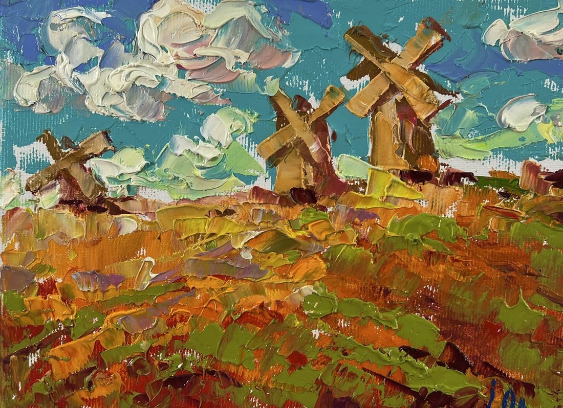 Oil painting Mills outside the village Oleksiy Ivanyuk - 3