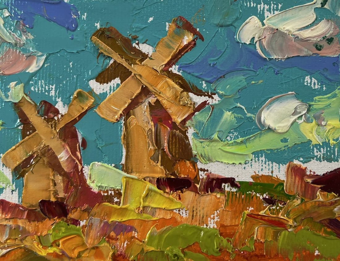 Oil painting Mills outside the village Oleksiy Ivanyuk - 4
